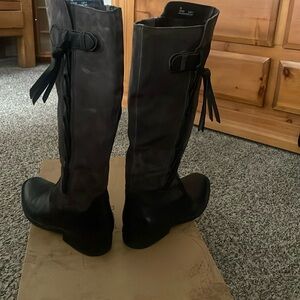 Born cook black/grey leather boot
